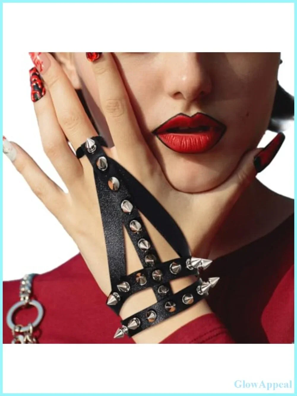 Punk Studded Fingerless Gloves Faux Leather Adjustable Driving Rave Gothic